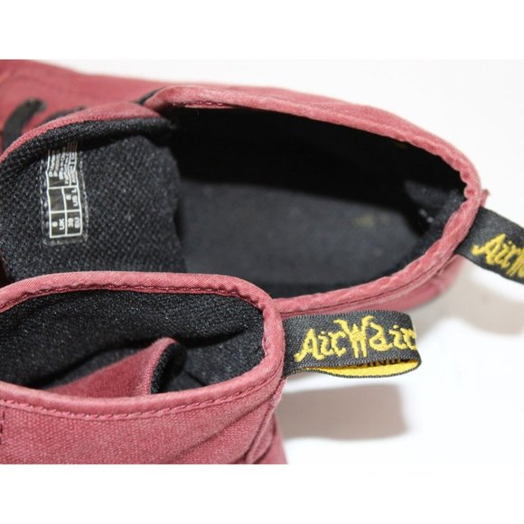 Dr  Doc Martens Womens Canvas Hi Tops sz 8 Shoreditch Cherry Red Shoes Air Wair - Picture 9 of 10